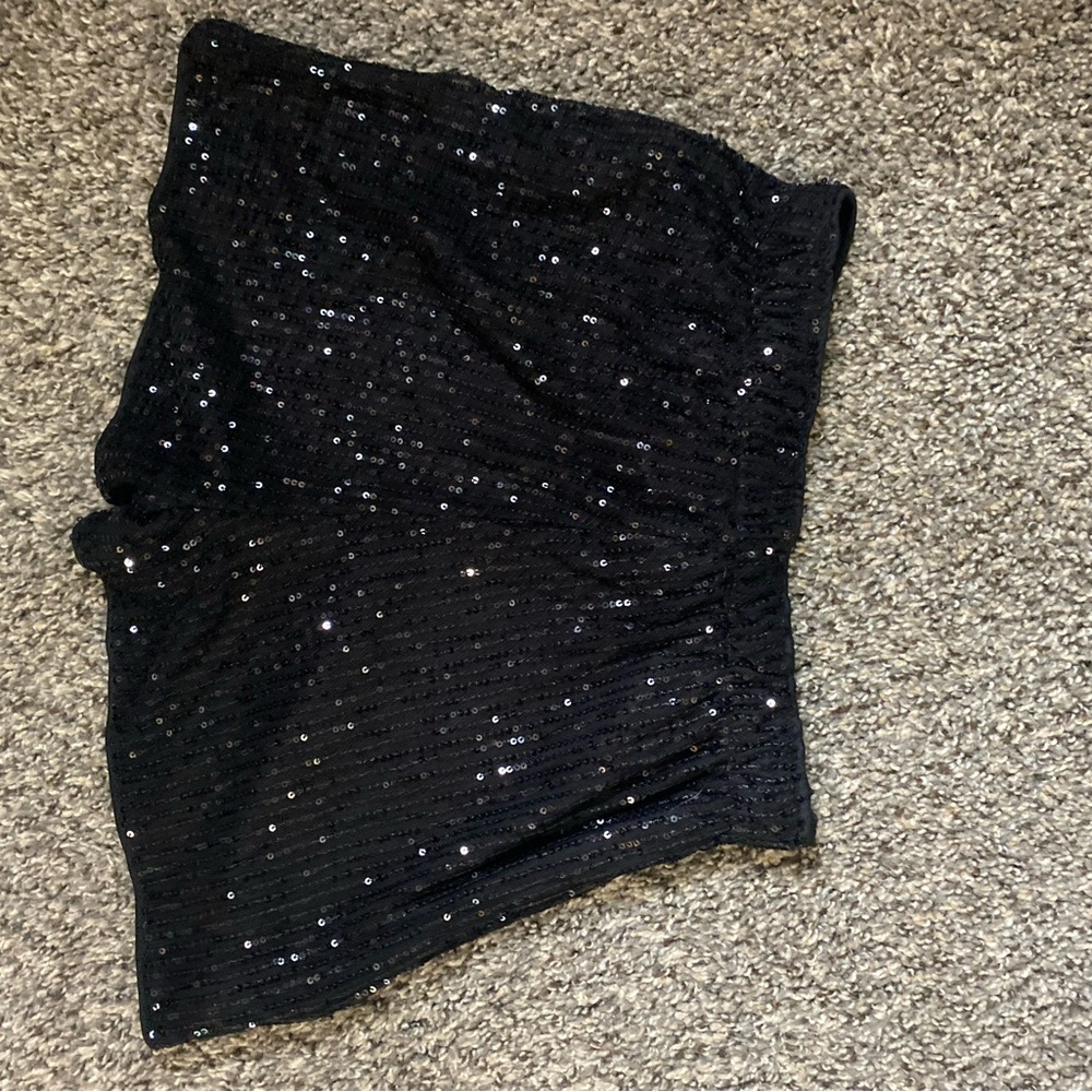 Black Sequin Shorts